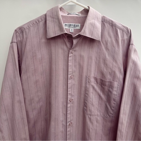 Givenchy Paris Monsieur Gentleman vintage stripe lilac - pastel 15.5 size Medium - Picture 2 of 8